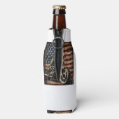 Motorrad USA Flag Retro Biker Flaschenkühler (Flasche Rückseite)
