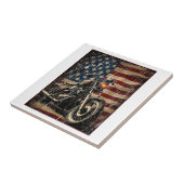 Motorrad USA Flag Retro Biker Fliese (Seite)