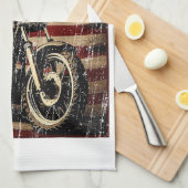 Motorrad USA Flag Retro Biker Geschirrtuch (Viertel Falte)