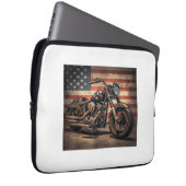 Motorrad USA Flag Retro Biker Laptopschutzhülle (Vorne Rechts)