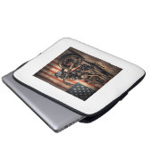 Motorrad USA Flag Retro Biker Laptopschutzhülle (Vorne Knopf)