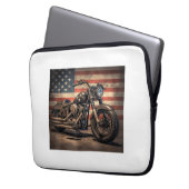Motorrad USA Flag Retro Biker Laptopschutzhülle (Vorderseite Links)