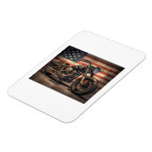 Motorrad USA Flag Retro Biker Magnet (Linke Seite)