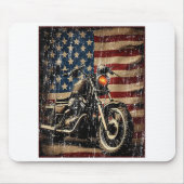 Motorrad USA Flag Retro Biker Mousepad (Vorne)