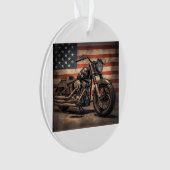 Motorrad USA Flag Retro Biker Ornament (Vorderseite)