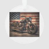 Motorrad USA Flag Retro Biker Ornament (Rückseite)