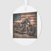 Motorrad USA Flag Retro Biker Ornament (Vorderseite)