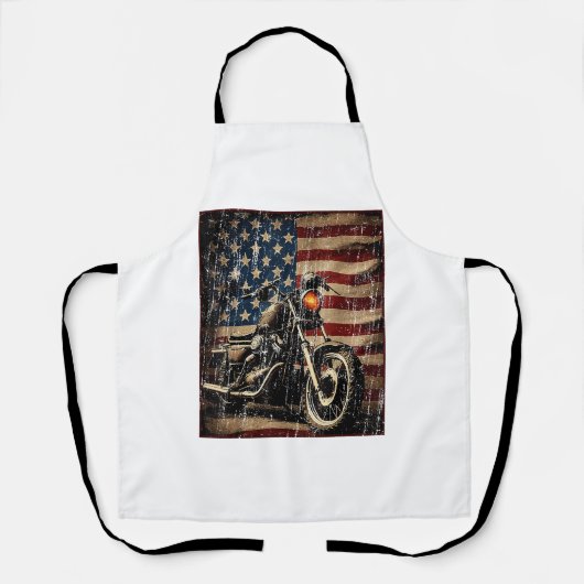 Motorrad USA Flag Retro Biker Schürze (Vorderseite)