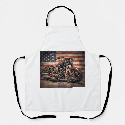 Motorrad USA Flag Retro Biker Schürze (Vorderseite)