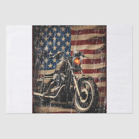 Motorrad USA Flag Retro Biker Seidenpapier (Vorderseite)