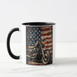 Motorrad USA Flag Retro Biker Tasse