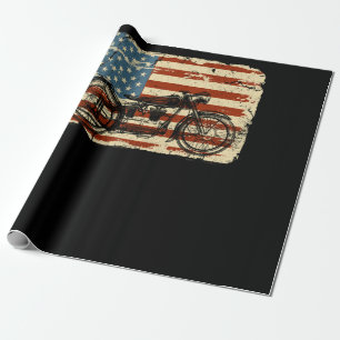 Motorrad USA-Flagge patriotisch vintage 4. Juli Geschenkpapier
