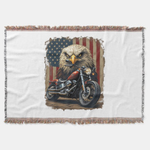 Motorrad USA-Flagge Retro-Biker-Chopper Decke