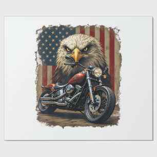 Motorrad USA-Flagge Retro-Biker-Chopper Geschenkpapier