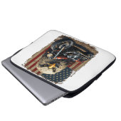 Motorrad USA-Flagge Retro-Biker-Chopper Laptopschutzhülle (Vorne Knopf)