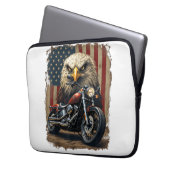 Motorrad USA-Flagge Retro-Biker-Chopper Laptopschutzhülle (Vorderseite Links)