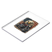 Motorrad USA-Flagge Retro-Biker-Chopper Notizblock (Linke Seite)