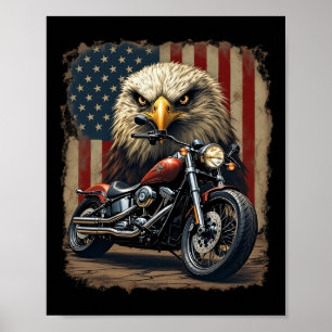 Motorrad USA-Flagge Retro-Biker-Chopper Poster
