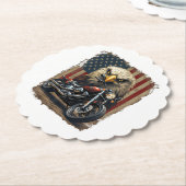 Motorrad USA-Flagge Retro-Biker-Chopper Untersetzer (angewinkelt)