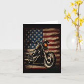 Motorrad-USA-Flagge Retro-Biker Karte (Gelbe Blume)