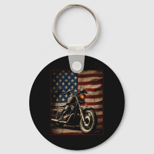 Motorrad USA-Flagge Retro-Biker Schlüsselanhänger