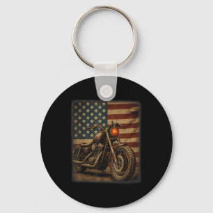 Motorrad USA-Flagge Retro-Biker-Shirt Männer &amp; Schlüsselanhänger