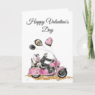 Motorrad Valentinstag-Karte für Biker zum Falten Karte