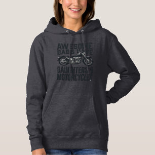 Motorrad-Vater-Töchter-Zitat Vintage-Vektor-Desi Hoodie