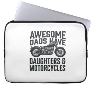 Motorrad-Vater-Töchter-Zitat Vintage-Vektor-Desi Laptopschutzhülle