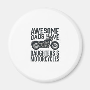 Motorrad-Vater-Töchter-Zitat Vintage-Vektor-Desi Magnet