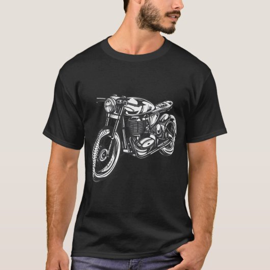 Motorrad-Vintager Motorrad-Entwurf T-Shirt (Vorderseite)