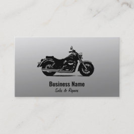 Motorrad-Visitenkarten | Schwarzes Gradient Silver Telefonnummerkarte