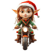 Motorrad Weihnachten Elf Keramik Ornament
