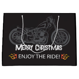 Motorrad Weihnachten Schwarz Klassik Große Geschenktüte