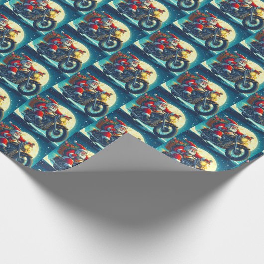 Motorrad Weihnachtsfeiertag Geschenkpapier (Ecke)