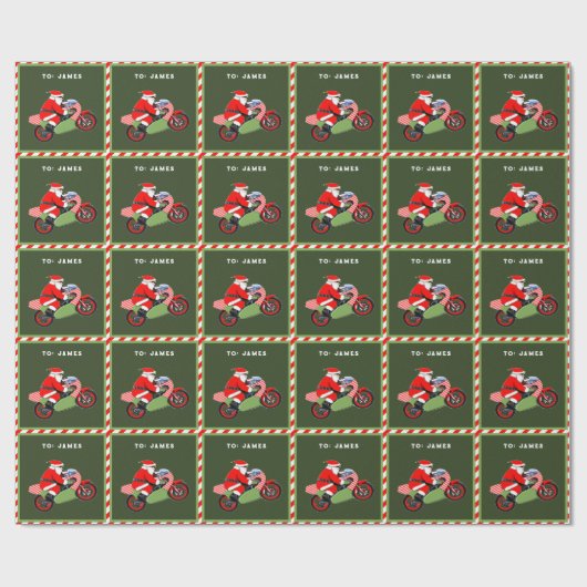 Motorrad Weihnachtsgeschenk Geschenkpapier (Flach)
