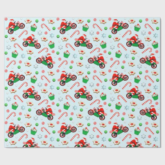 Motorrad Weihnachtsgeschenk Geschenkpapier (Flach)