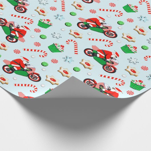 Motorrad Weihnachtsgeschenk Geschenkpapier (Ecke)