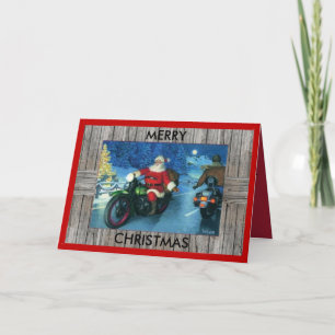 Motorrad-Weihnachtskarte Feiertagskarte