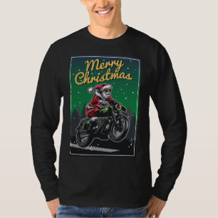 Motorrad-Weihnachtsmann Frohe Weihnachten Biker-Ge T-Shirt