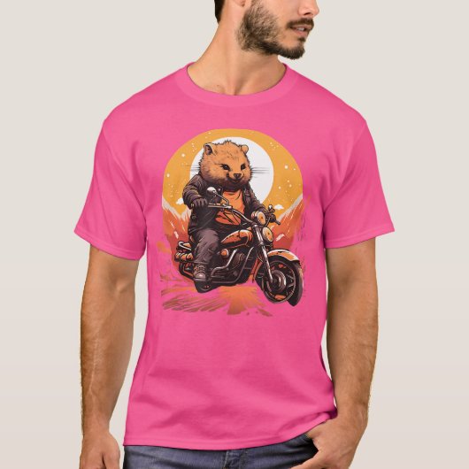 Motorrad-Wombat T-Shirt (Vorderseite)