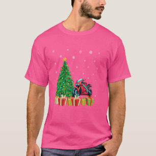 Motorrad Xmas Tree Lighting Weihnachtsmannmütze Mo T-Shirt