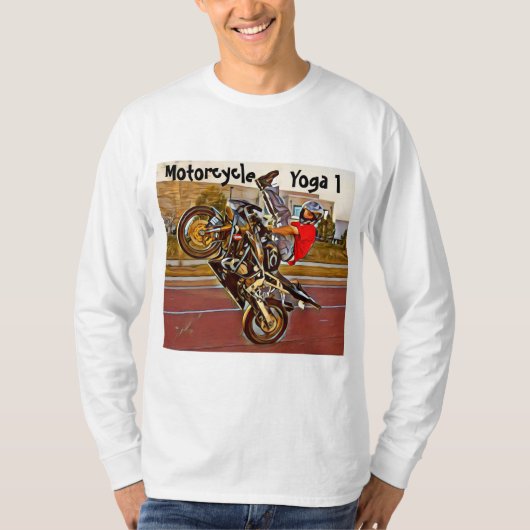 Motorrad-Yoga-langer Hülsen-T - Shirt (Vorderseite)