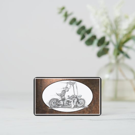 Motorrad zeichnend visitenkarte (Stehend Vorderseite)