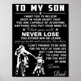 Motorrad zu meinem Sohn Liebe Vater Poster