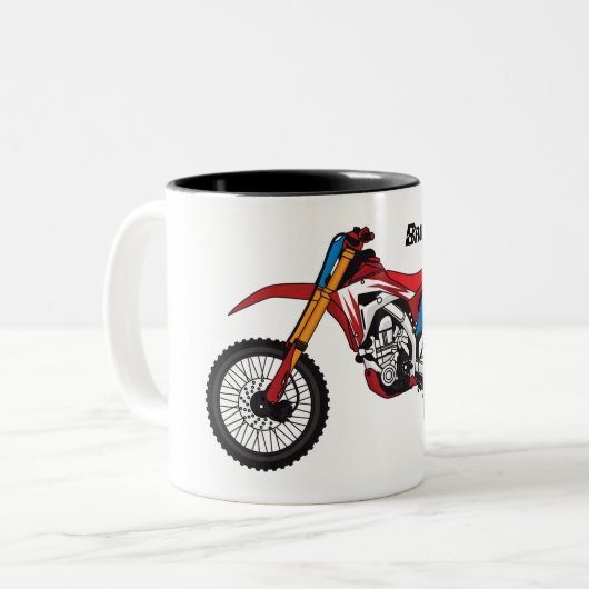 Motorrad Zweifarbige Tasse (Vorderseite Links)