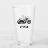 Motorradbezeichnung Bier für Männer Glas (Vorderseite)