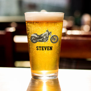 Motorradbezeichnung Bier für Männer Glas