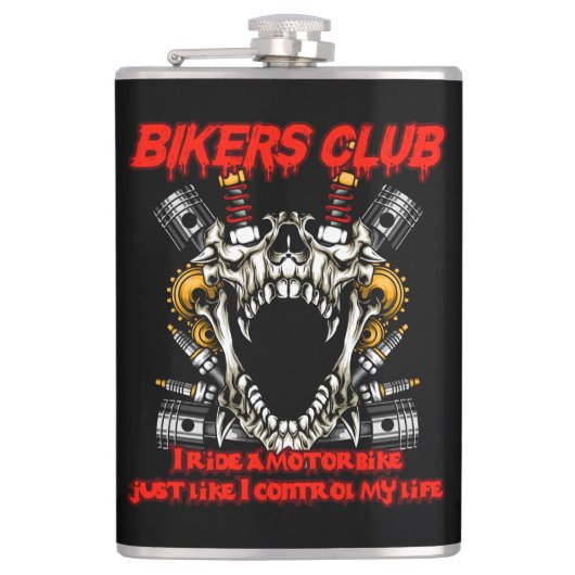 Motorradclub Flachmann (Vorderseite)