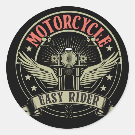 Motorraddesign Runder Aufkleber (Vorderseite)